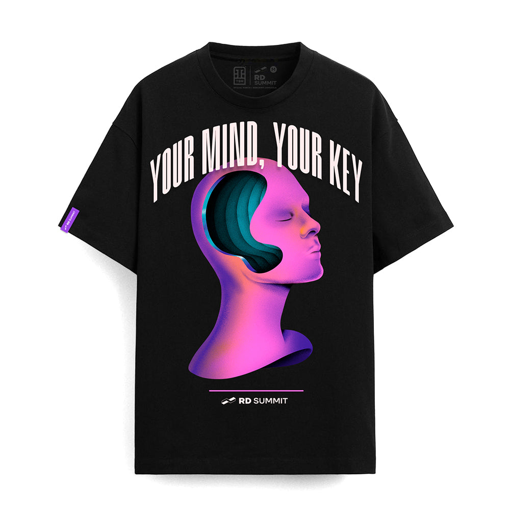 CAMISETA PRETA OVERSIZED YOUR MIND YOUR KEY