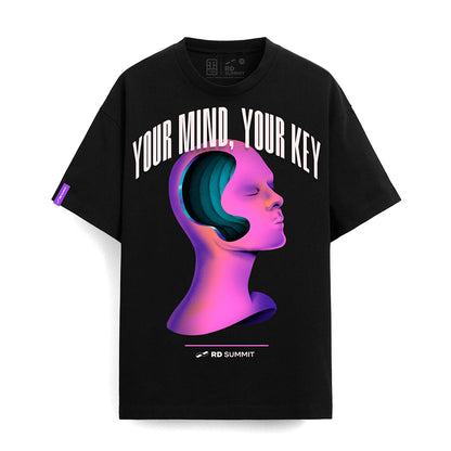 CAMISETA PRETA OVERSIZED YOUR MIND YOUR KEY